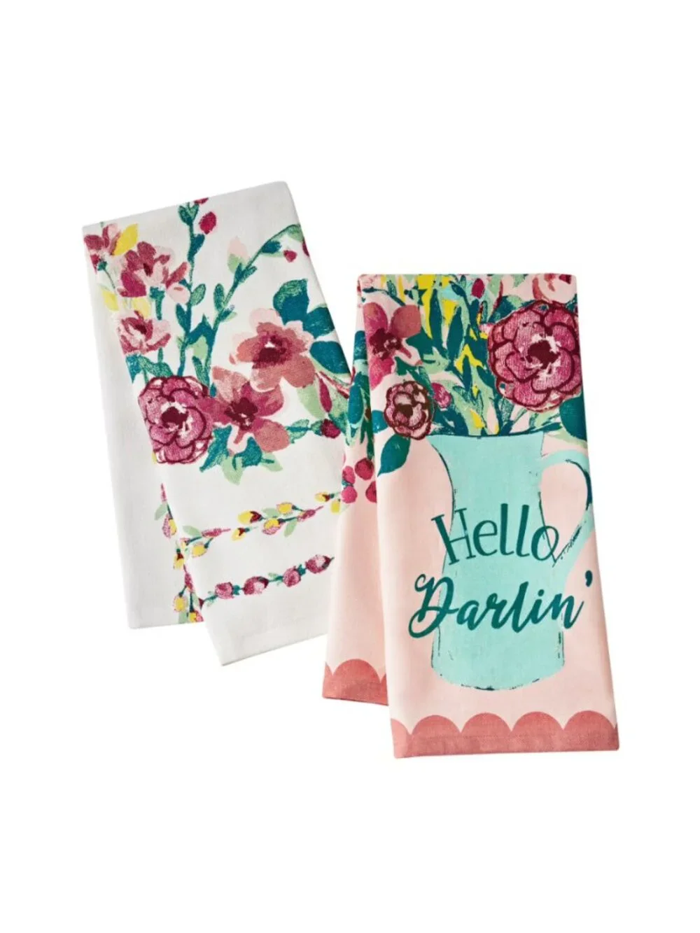 The Pioneer Woman Painted Meadow/White 2-Pack Ranch Floral Kitchen Towel Set